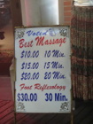 Standard Prices for a Massage on Atlantic City Boardwalk